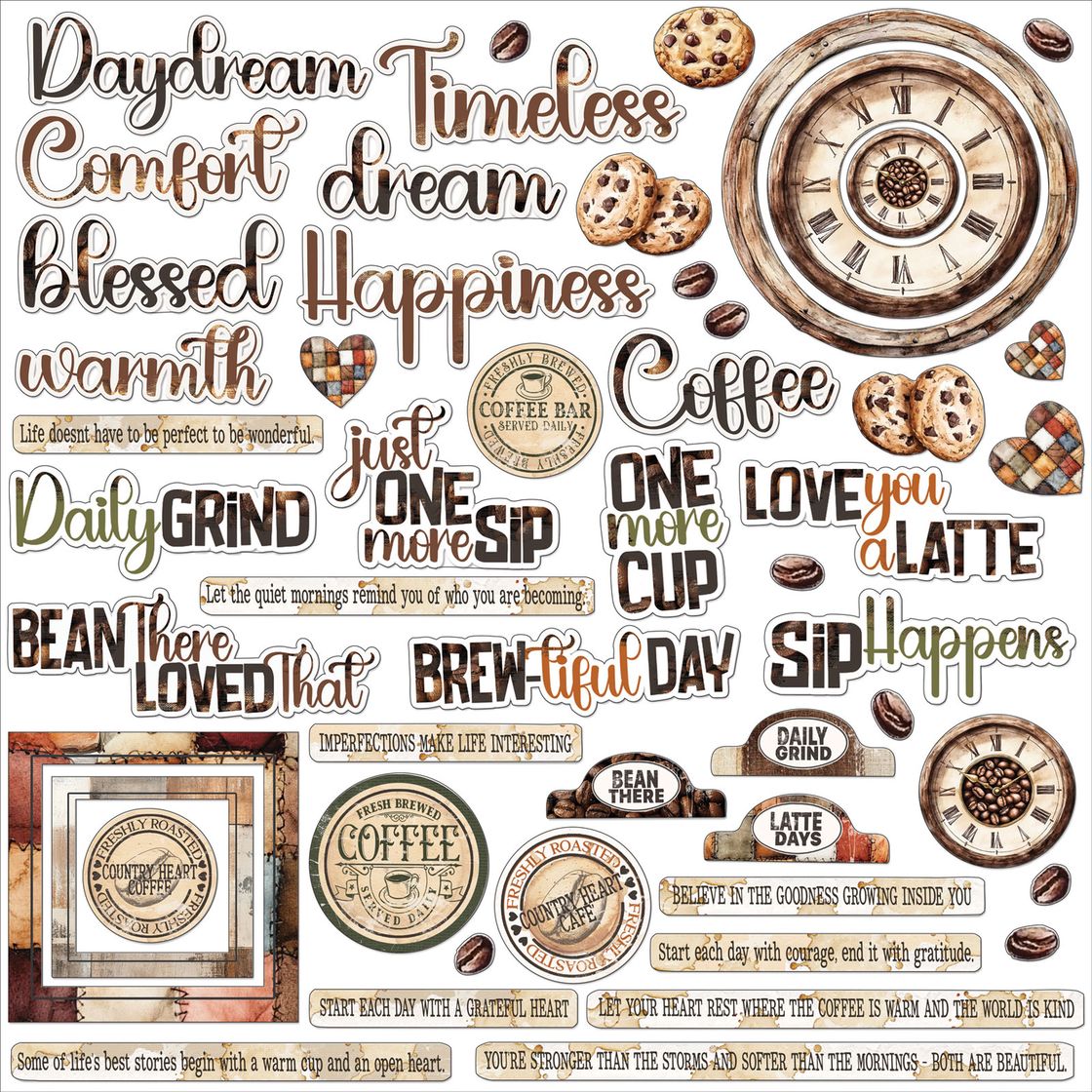 49 And Market - Country Heart Cafe - Chipboard Assortment