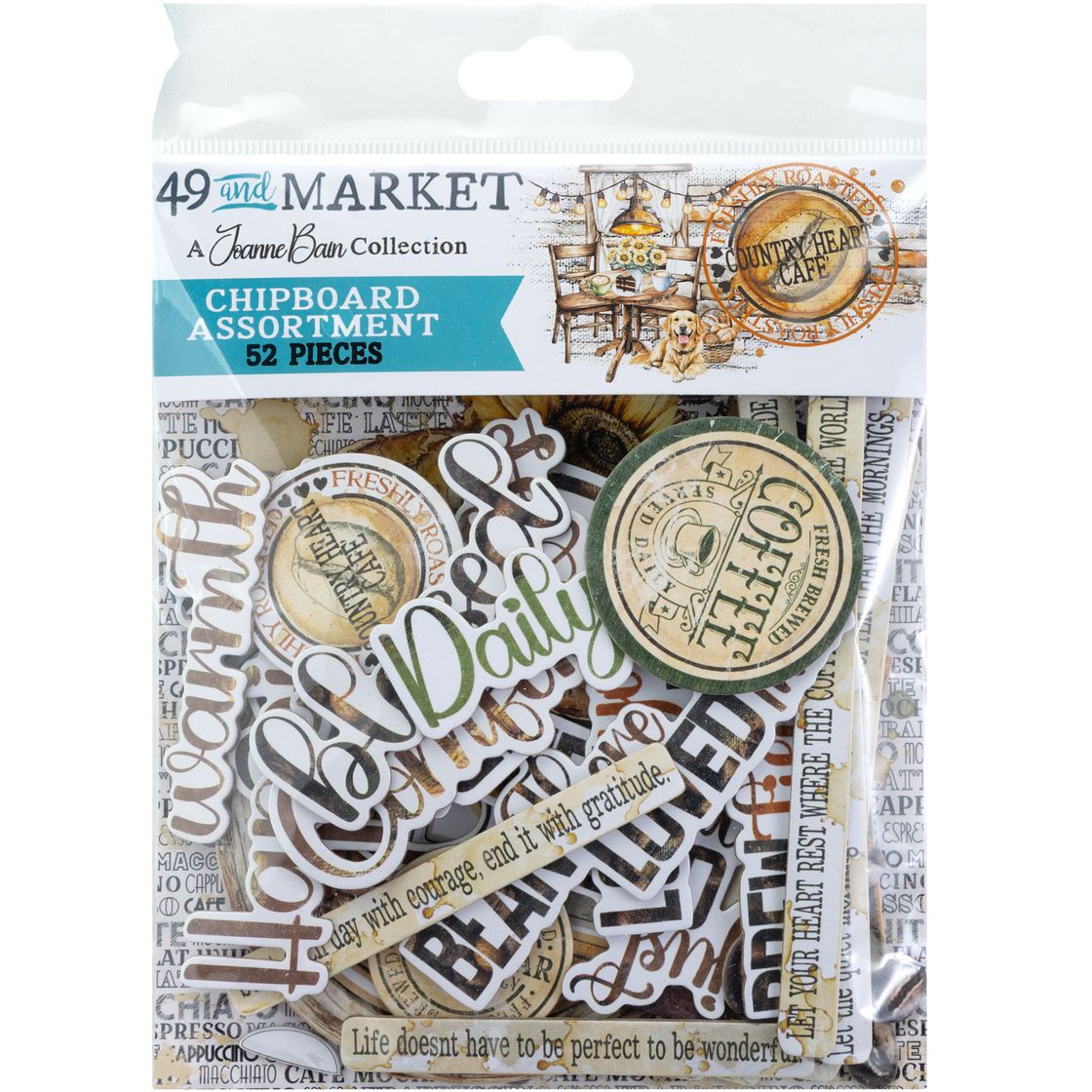 49 And Market - Country Heart Cafe - Chipboard Assortment