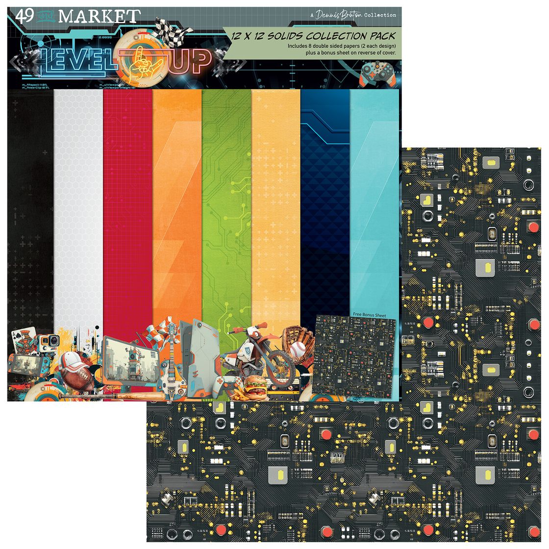 49 And Market - Level Up - Solids Collection Pack 12"X12"