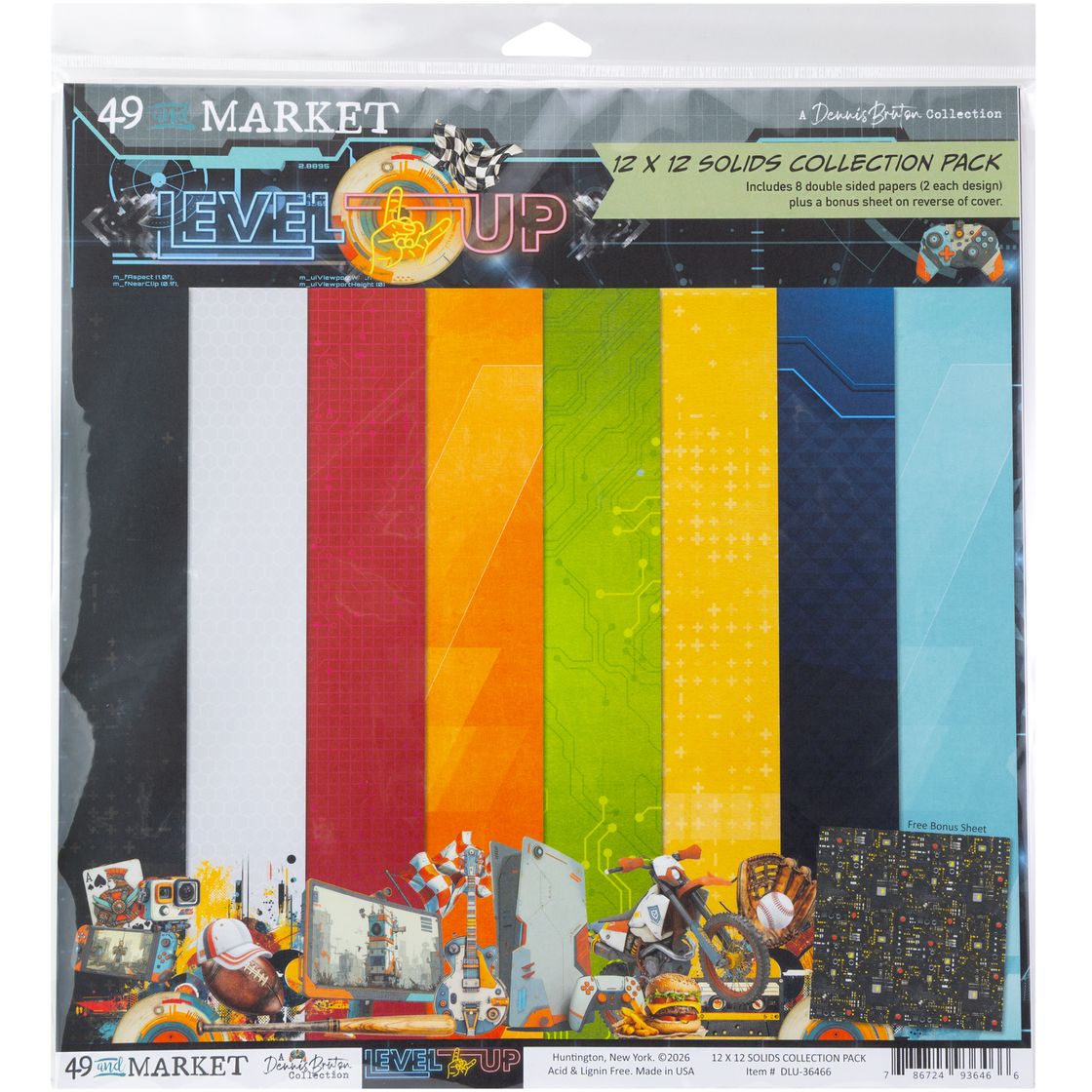 49 And Market - Level Up - Solids Collection Pack 12"X12"