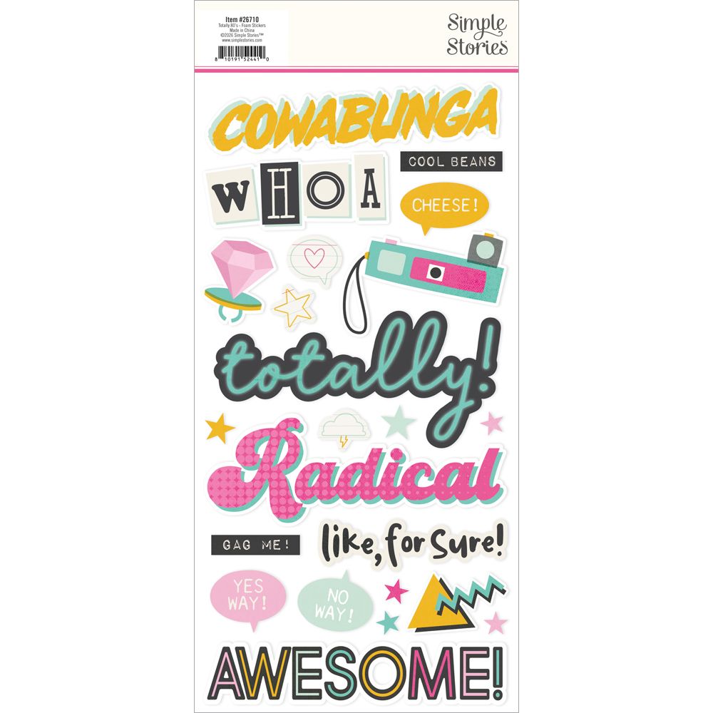 ***Pre-Order*** Simple Stories - Totally 80's - Foam Stickers