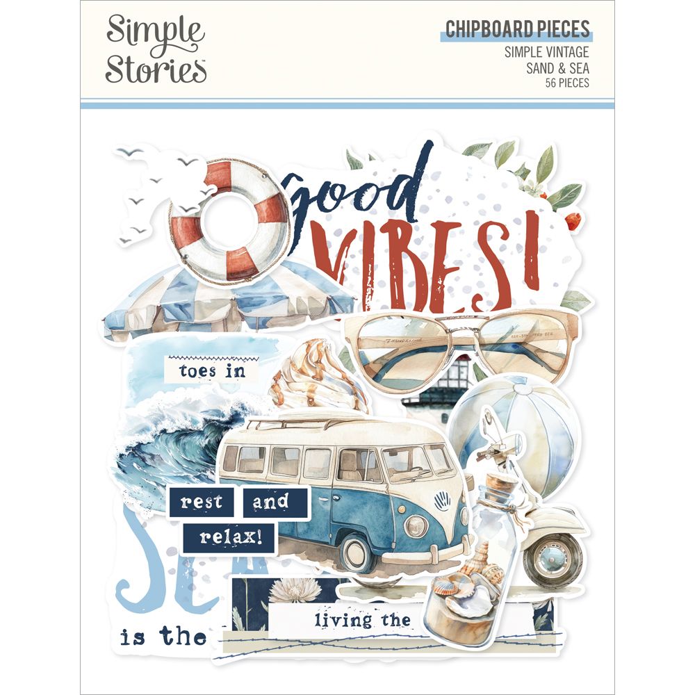***Pre-Order*** Simple Stories - Simple Vintage Sand & Sea - Chipboard Pieces