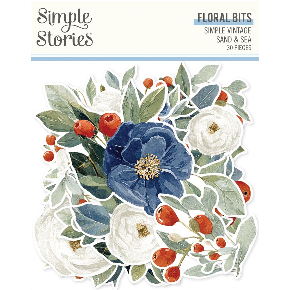 ***Pre-Order*** Simple Stories - Simple Vintage Sand & Sea - Floral Bits & Pieces