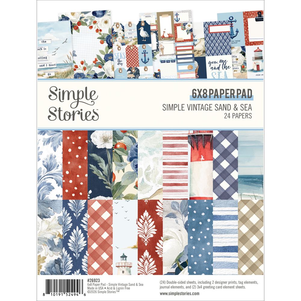 ***Pre-Order*** Simple Stories - Simple Vintage Sand & Sea - 6x8 Pad