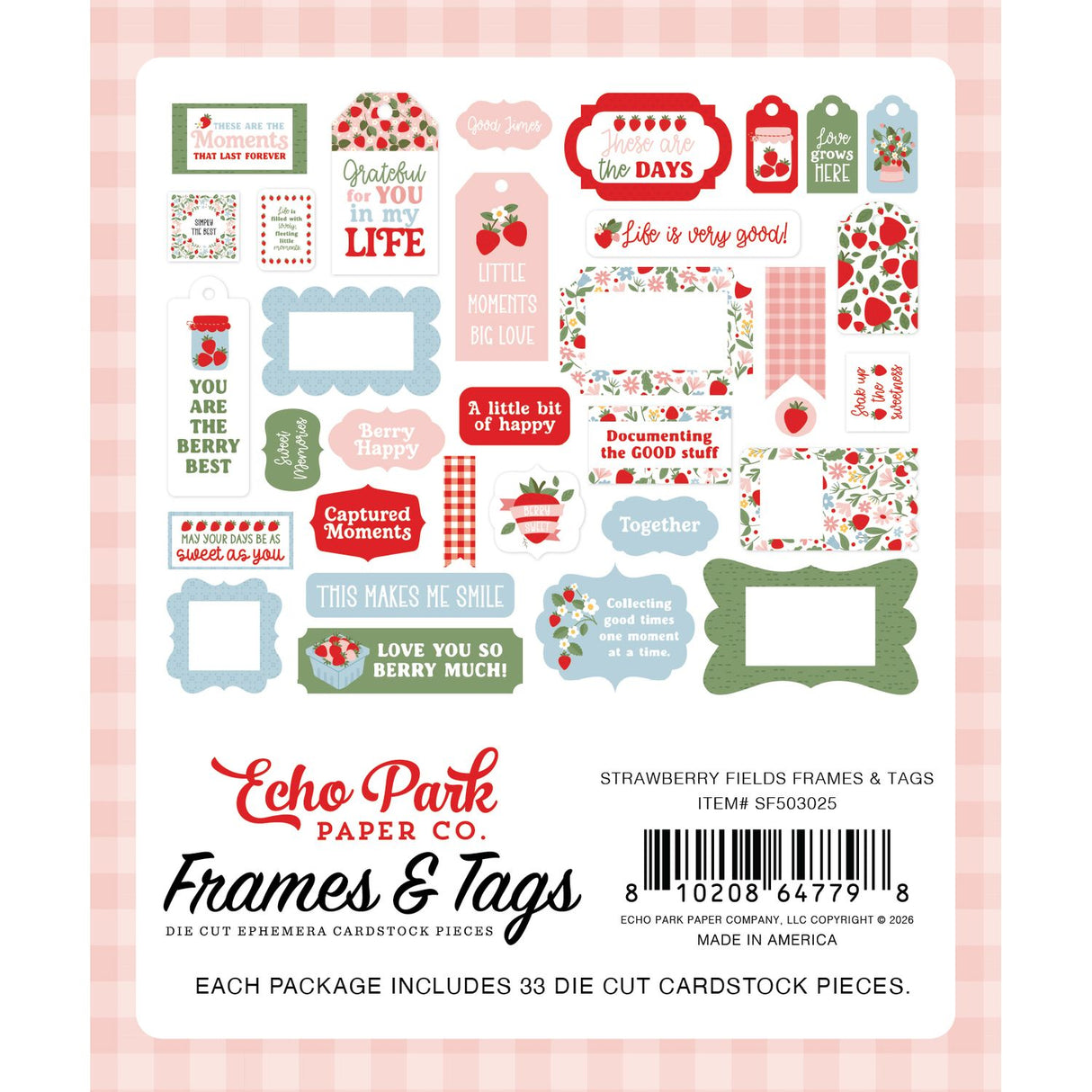 Echo Park - Strawberry Fields - Frames & Tags