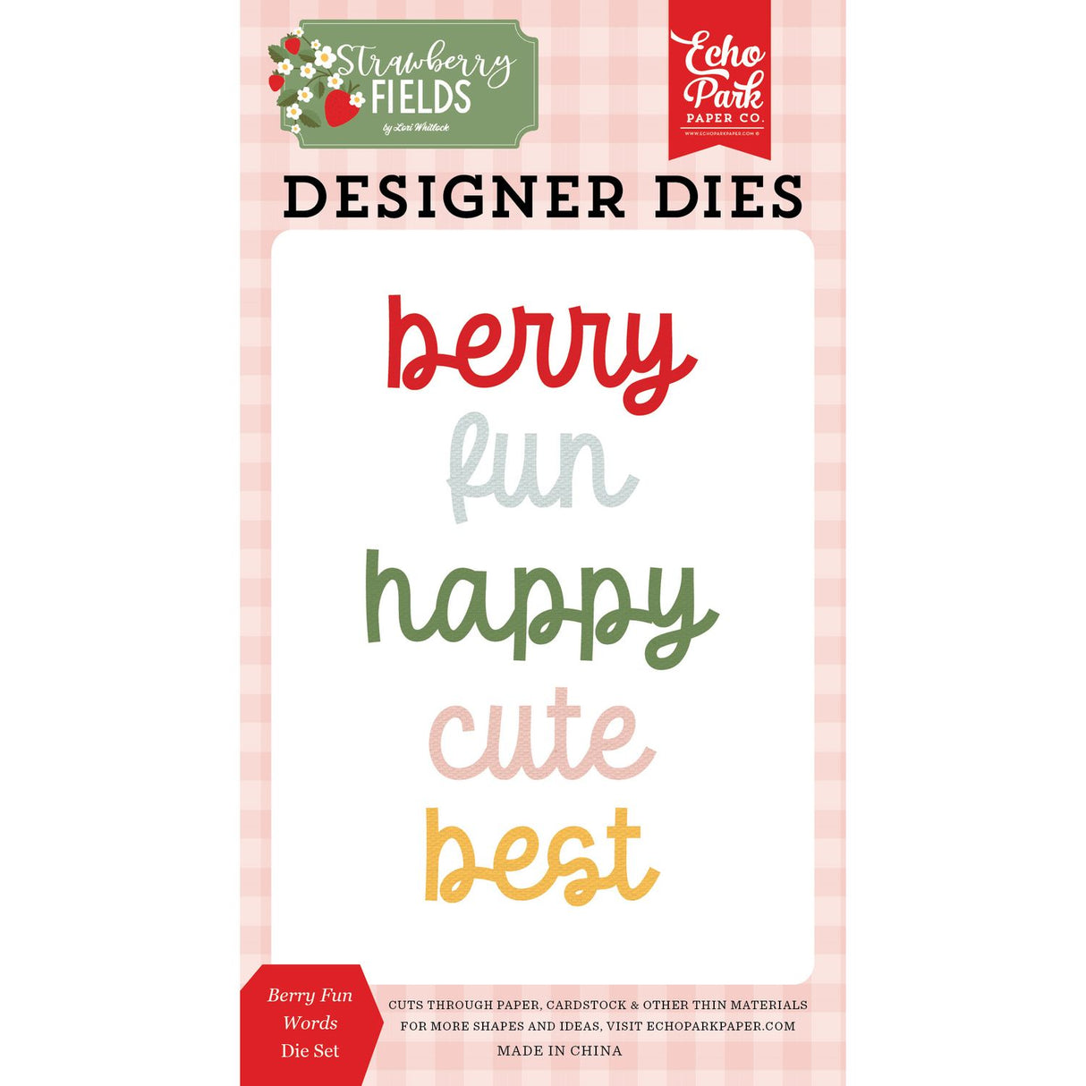 ***Pre-Order*** Echo Park - Strawberry Fields - Die Set - Berry Fun Words