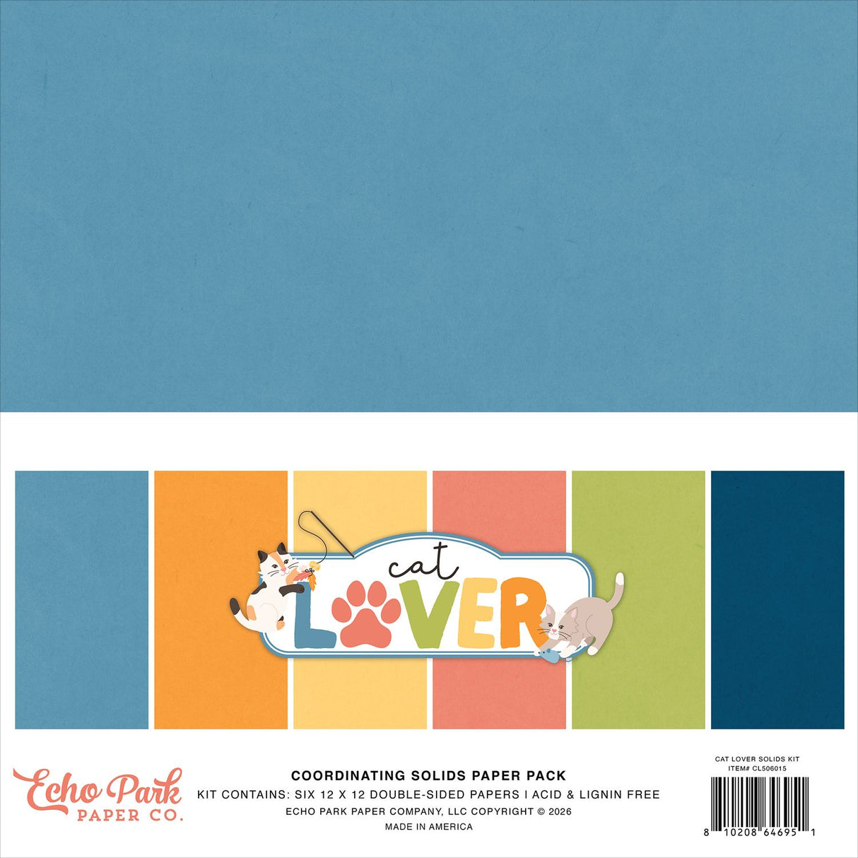 Echo Park - Cat Lover - Solids Kit 12"X12"
