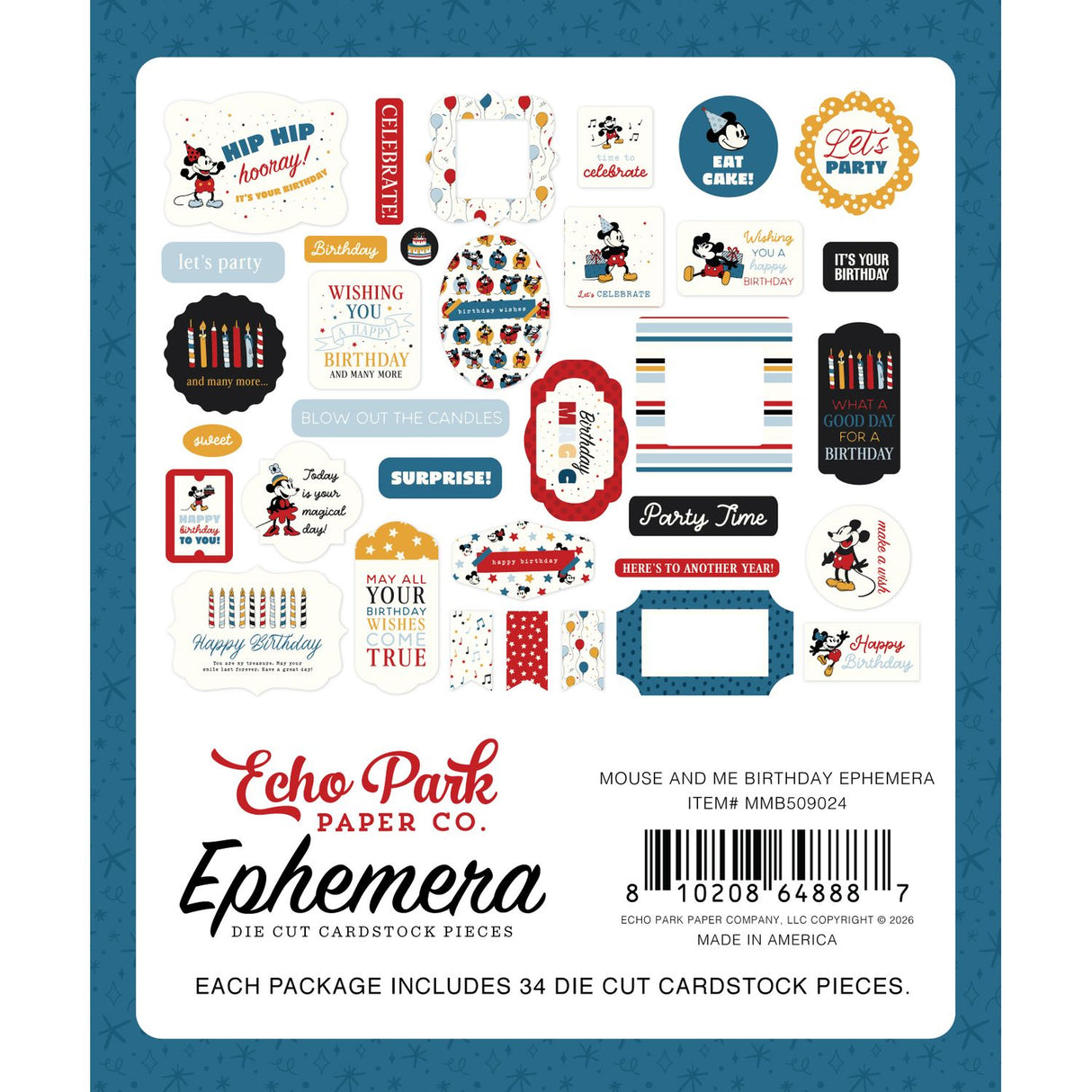 ***Pre-Order*** Echo Park - Mouse and Me Birthday - Ephemera