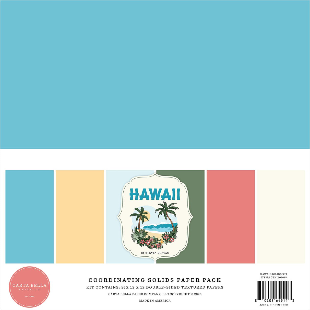 ***Pre-Order*** Carta Bella - Hawaii - Solids Kit 12"X12"