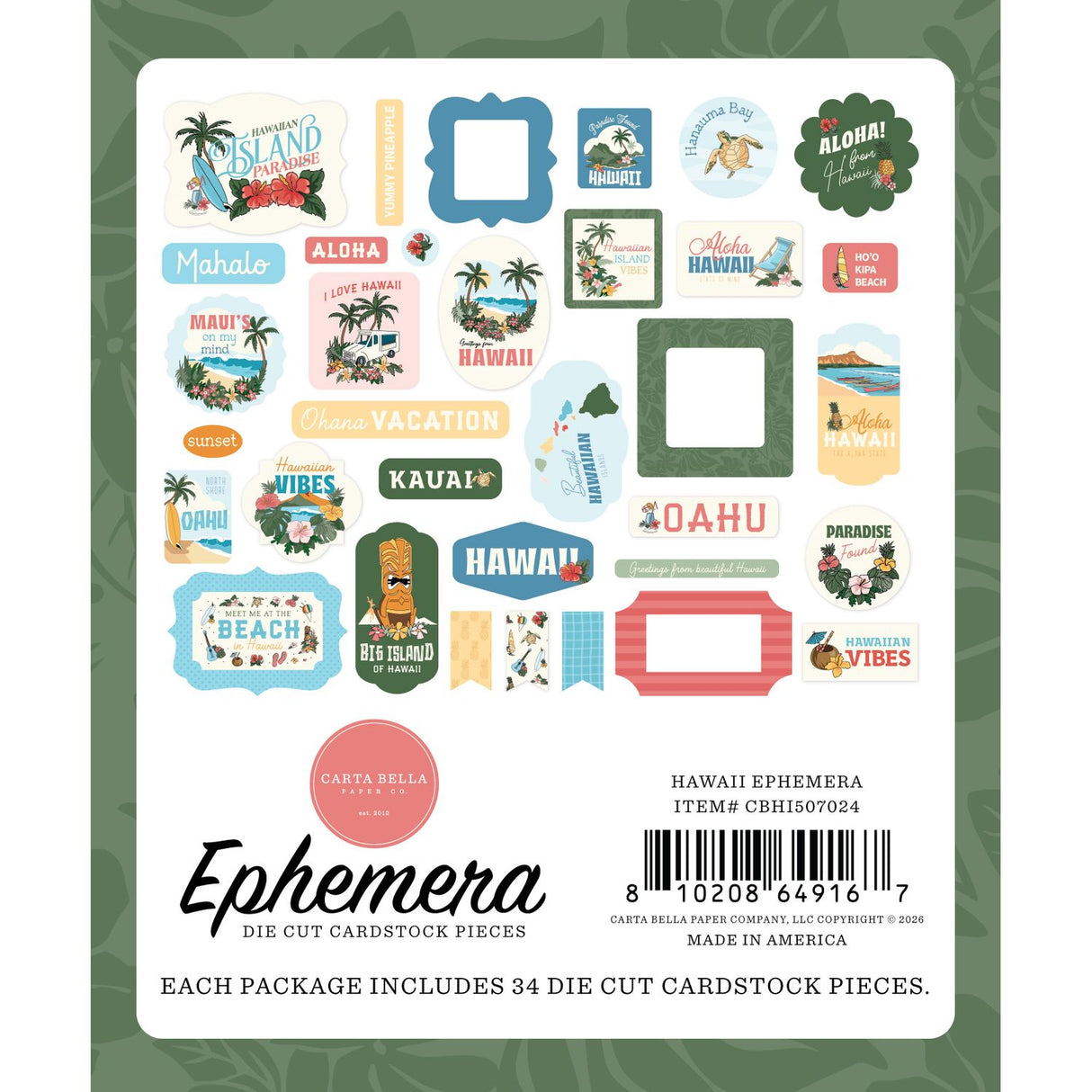 ***Pre-Order*** Carta Bella - Hawaii - Ephemera