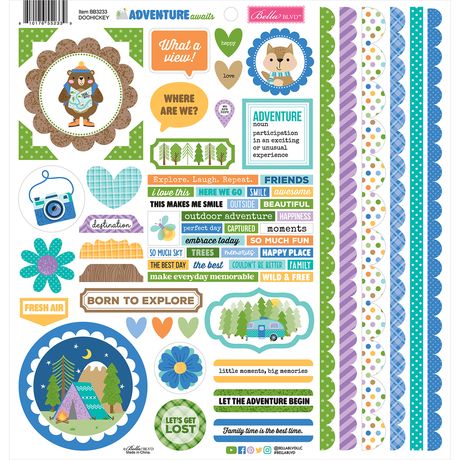 ***Pre-Order*** Bella Blvd - Adventure Awaits - Doohickey Cardstock Stickers