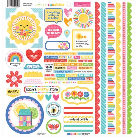 ***Pre-Order*** Bella Blvd - Walking on Sunshine - Doohickey Cardstock Stickers