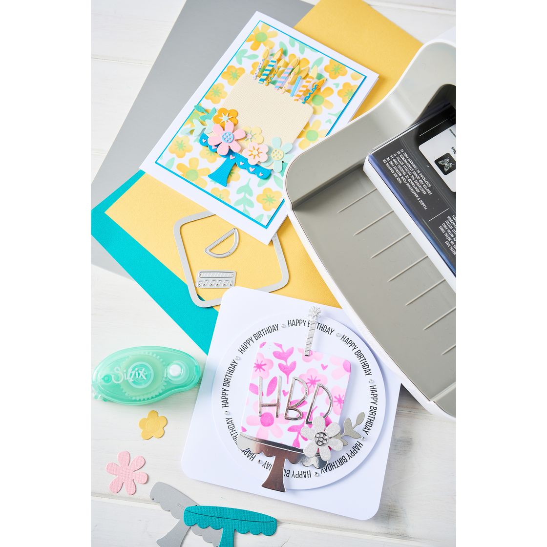 Sizzix - Thinlits Die Set 15PK w/2PK Stencils Set Let's Eat Cake! BY Catherine Pooler