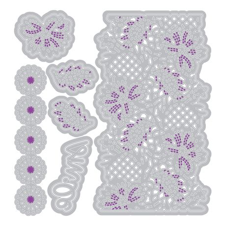 ***Pre-Order*** Sizzix - Vicki Boutin - Thinlits Die Set 11PK - Lovely Lace