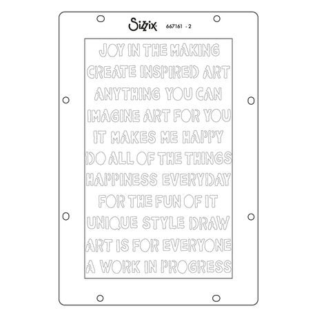***Pre-Order*** Sizzix - Vicki Boutin - A5 Stencil 4PK - Words and Numbers
