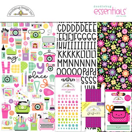***Pre-Order*** Doodlebug - Color Me Crafty - Essentials Page Kit 12"X12"
