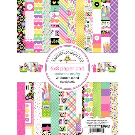 ***Pre-Order*** Doodlebug - Color Me Crafty - Double-Sided Paper Pad 6"X8"