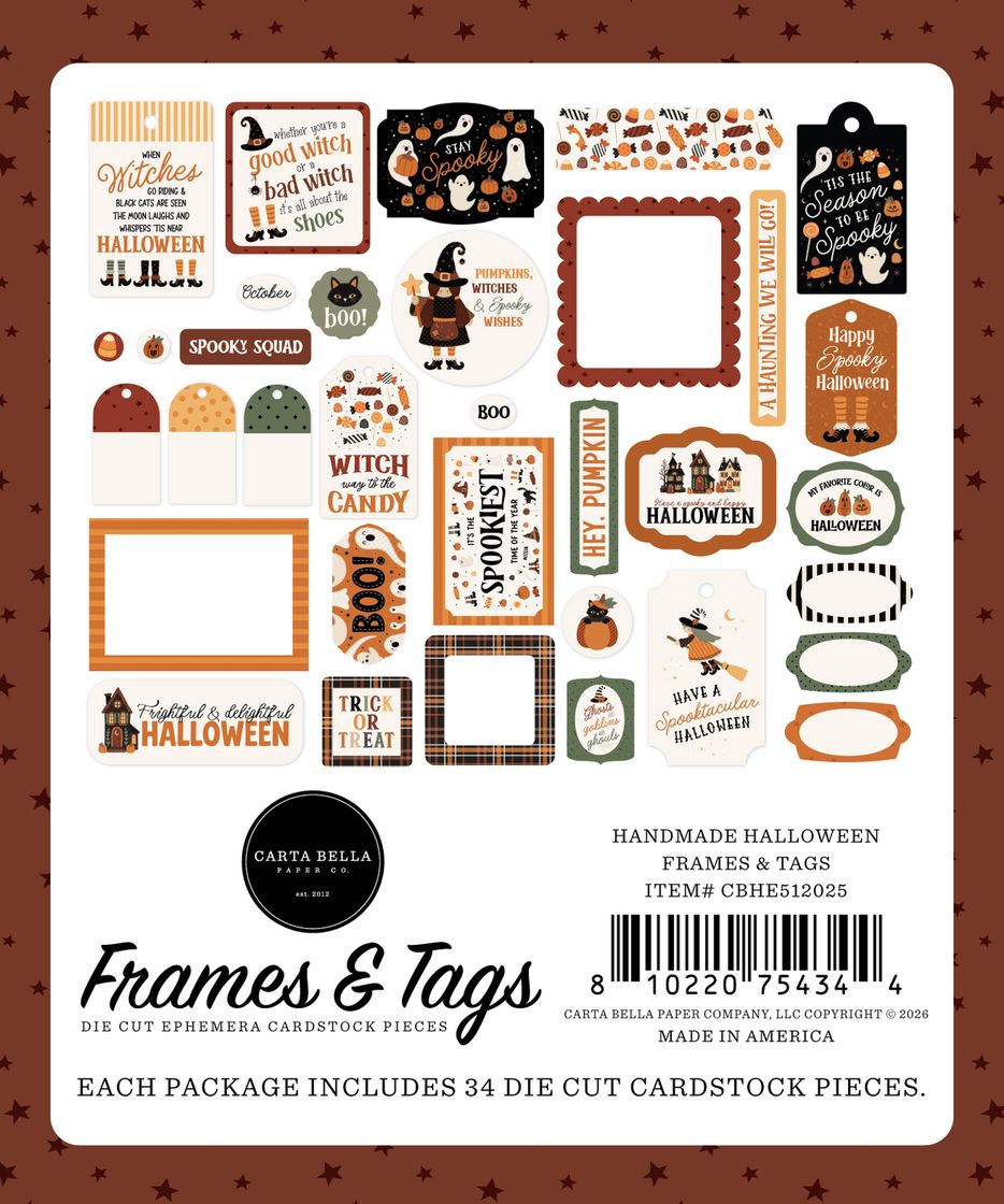 ***Pre-Order*** Carta Bella - Handmade Halloween - Frames & Tags