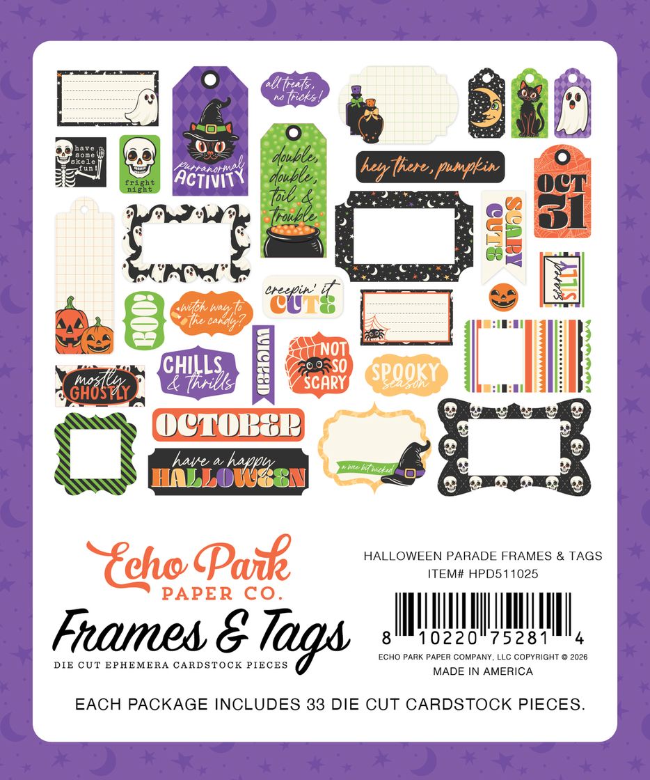 ***Pre-Order*** Echo Park - Halloween Parade - Frames & Tags