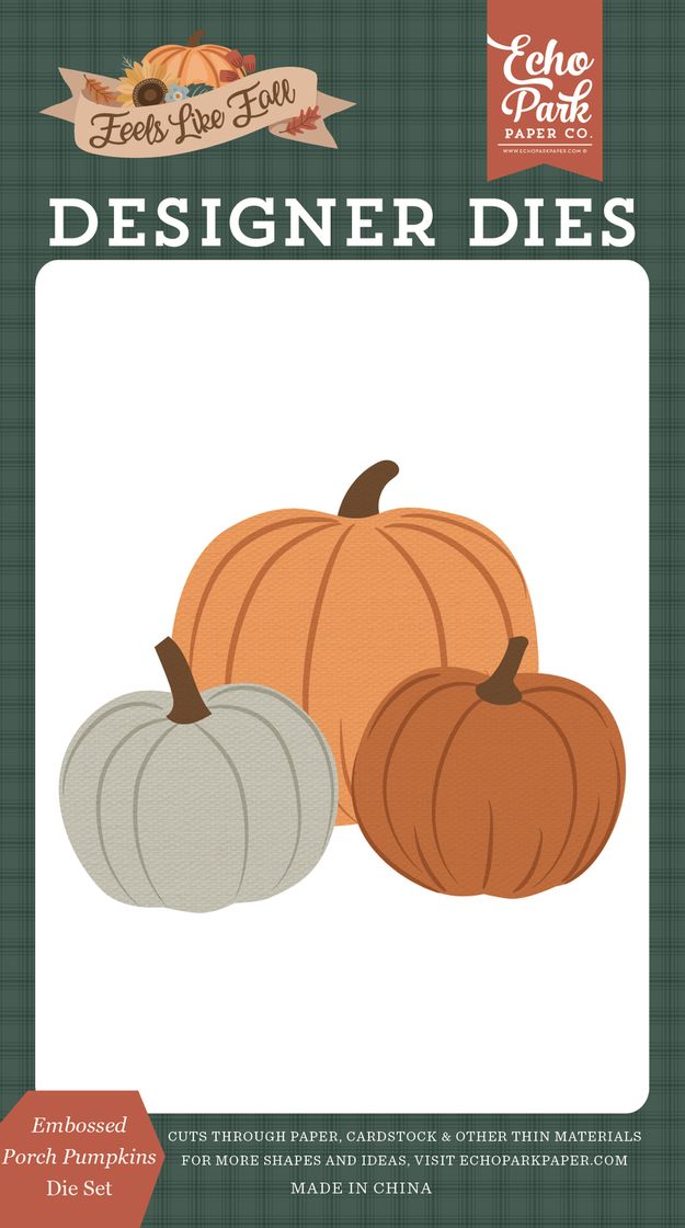 ***Pre-Order*** Echo Park - Feels Like Fall - Embossed Porch Pumpkins Die Set