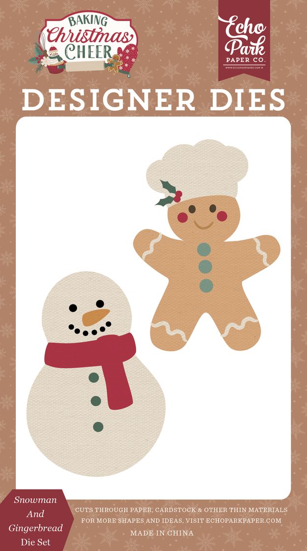 ***Pre-Order*** Echo Park - Baking Christmas Cheer - Snowman And Gingerbread Die Set