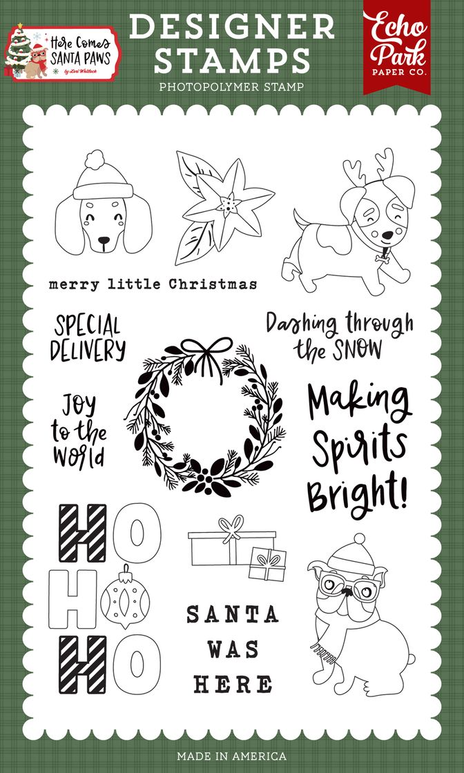 ***Pre-Order*** Echo Park - Here Comes Santa Paws - Merry Little Christmas Stamp Set