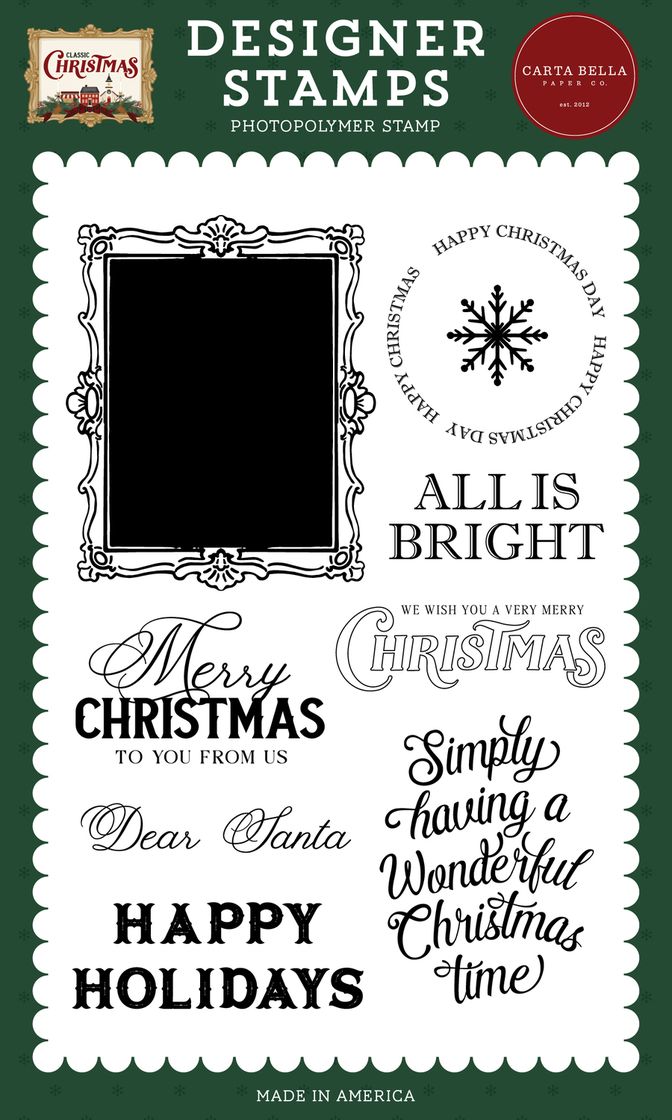***Pre-Order*** Carta Bella - Classic Christmas - Vintage Frame Stamp Set