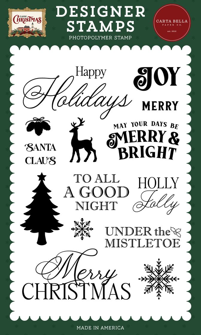***Pre-Order*** Carta Bella - Classic Christmas - Christmas Sentiments Stamp Set