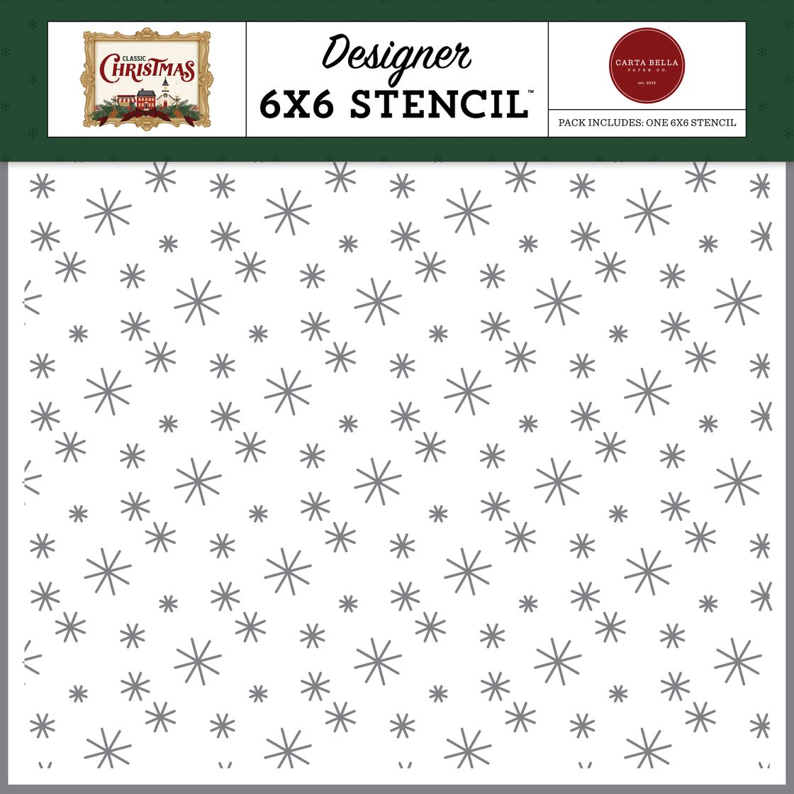 ***Pre-Order*** Carta Bella - Classic Christmas - Season's Greetings Snowflakes Stencil