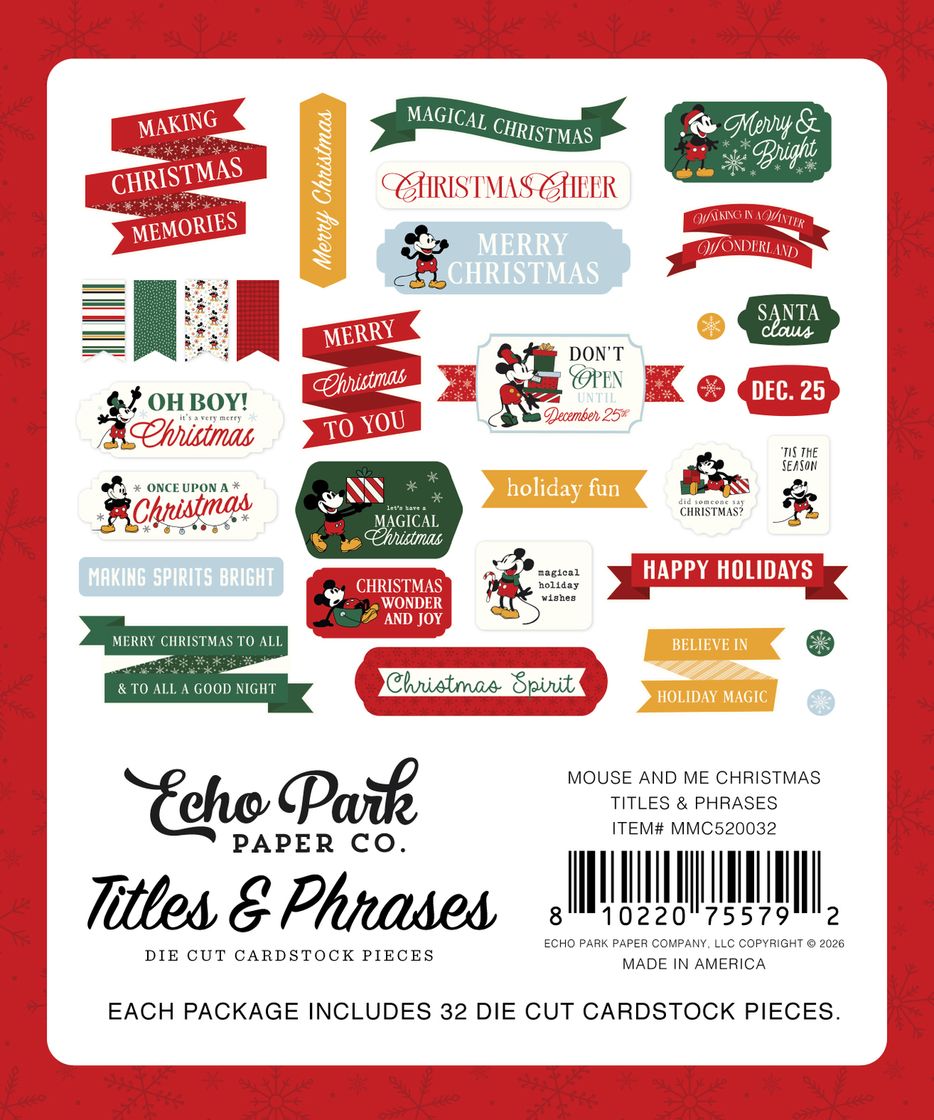 ***Pre-Order*** Echo Park - Mouse And Me Christmas - Titles & Phrases