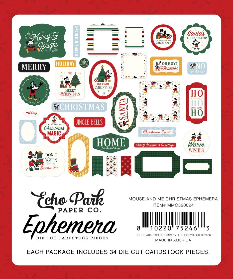 ***Pre-Order*** Echo Park - Mouse And Me Christmas - Ephemera