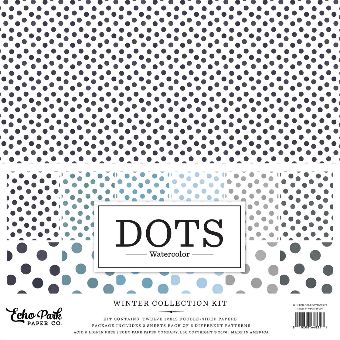 ***Pre-Order*** Echo Park - Watercolor Polka Dots - Winter - Collection Kit