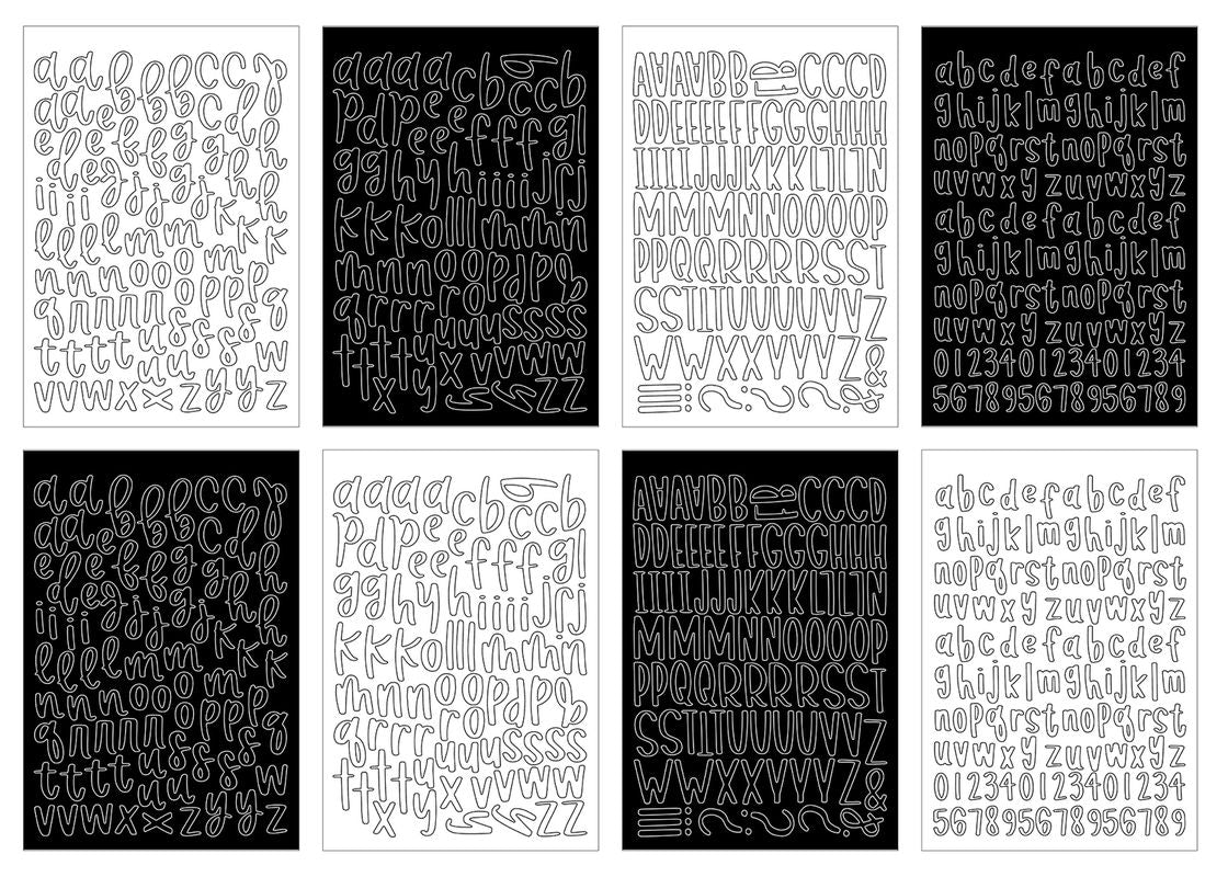 ***Pre-Order*** Echo Park - Essentials - Sticker Book - Alpha - Black And White
