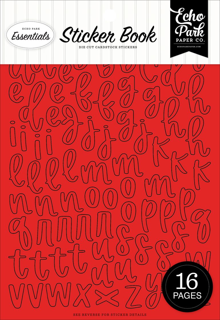 ***Pre-Order*** Echo Park - Essentials - Sticker Book - Alpha - Red