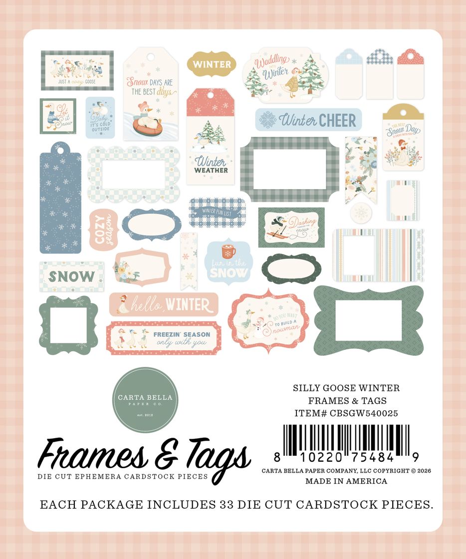 ***Pre-Order*** Carta Bella - Silly Goose Winter - Frames & Tags