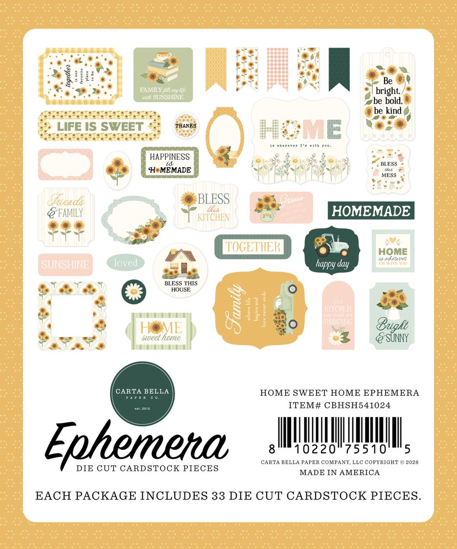 ***Pre-Order*** Carta Bella - Home Sweet Home - Ephemera