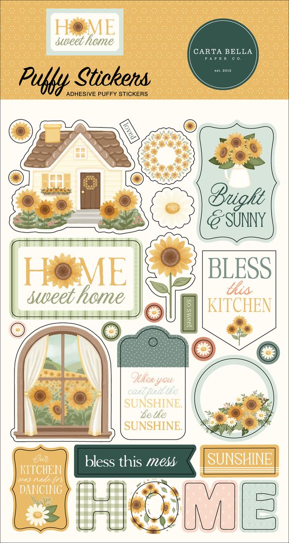 ***Pre-Order*** Carta Bella - Home Sweet Home - Puffy Stickers