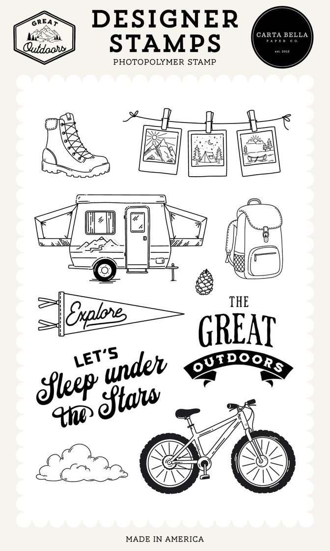 ***Pre-Order*** Carta Bella - Great Outdoors - Sleep Under The Stars Stamp Set