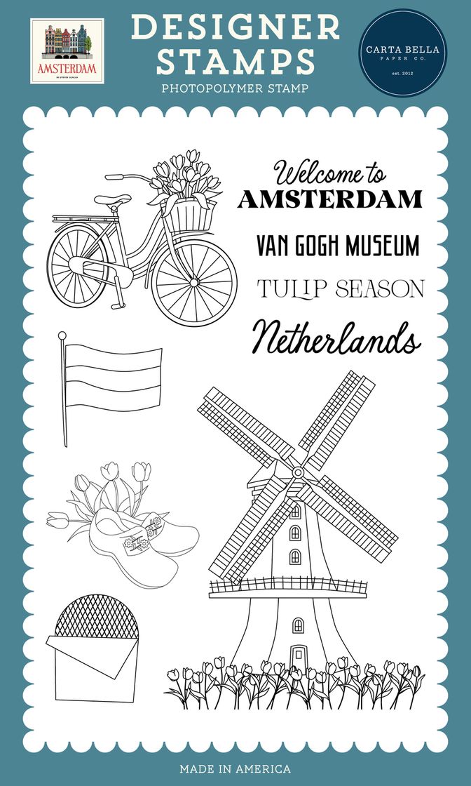 ***Pre-Order*** Carta Bella - Amsterdam - Windmill Stamp Set
