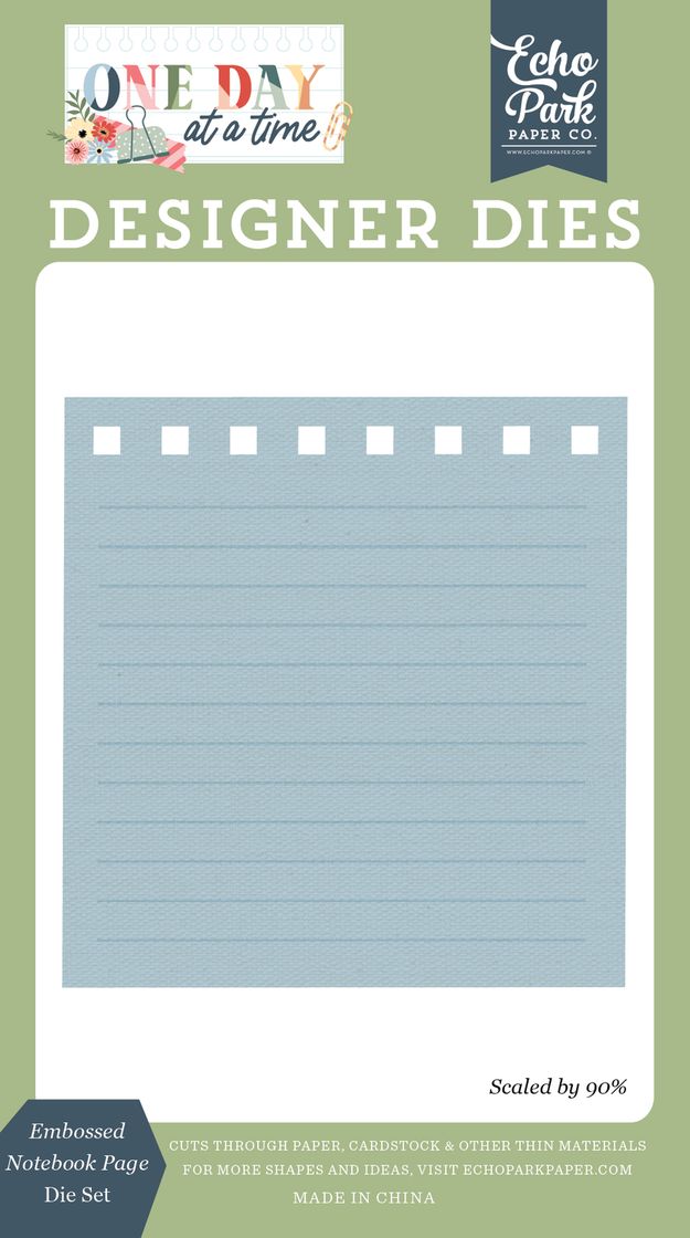 ***Pre-Order*** Echo Park - One Day At A Time - Embossed Notebook Page Die Set