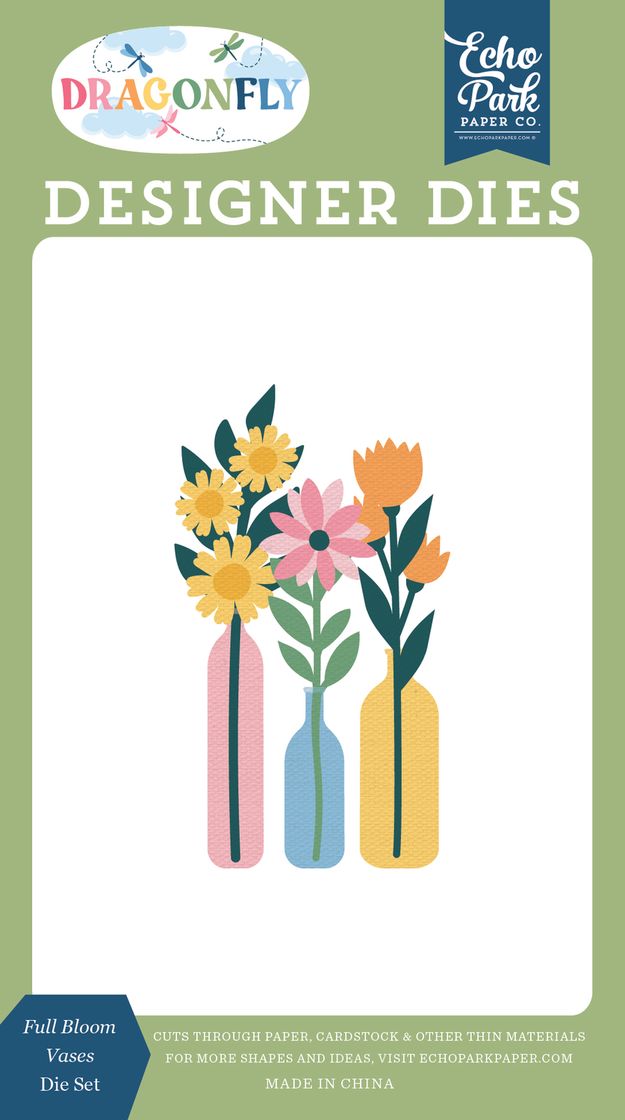 ***Pre-Order*** Echo Park - Dragonfly - Full Bloom Vases Die Set
