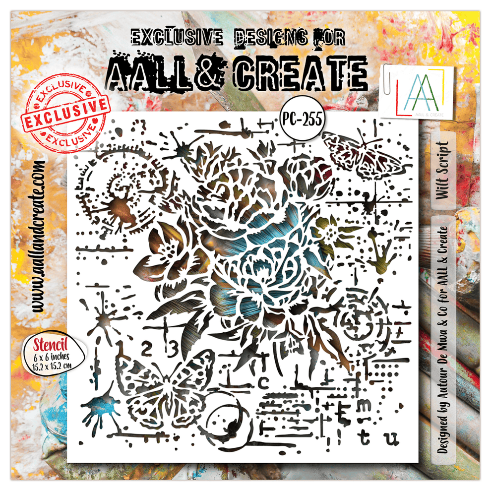 AALL And Create - 6x6 Stencil - Wilt Script - #255