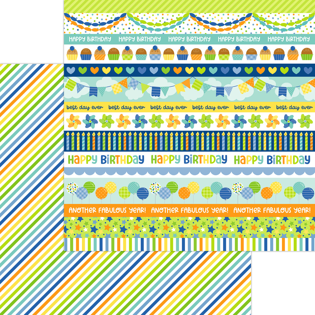 Doodlebug - Balloons & Banners - 12X12 Paper Pack