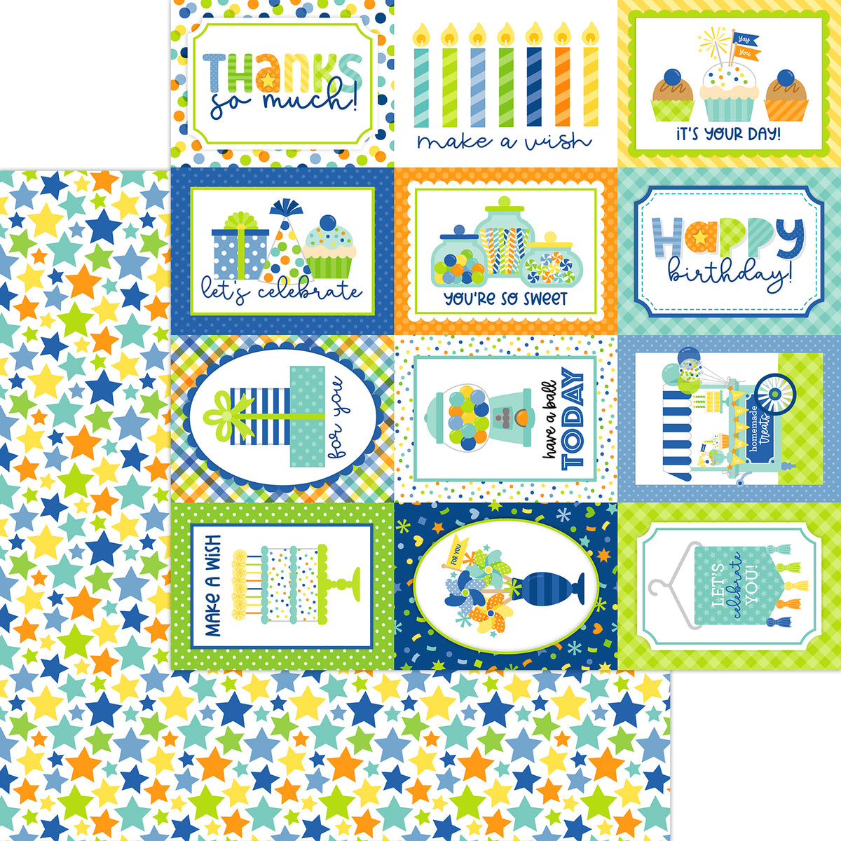 Doodlebug - Balloons & Banners - 12X12 Paper Pack