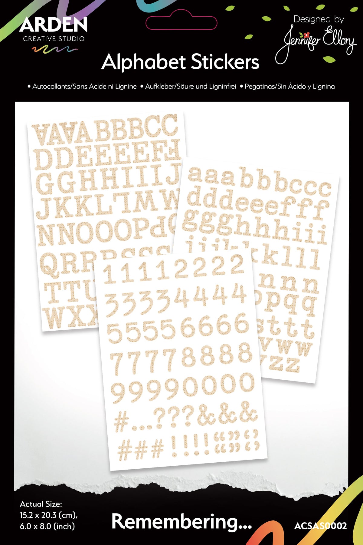 Arden Creative Studio - Remembering - Alphabet Stickers
