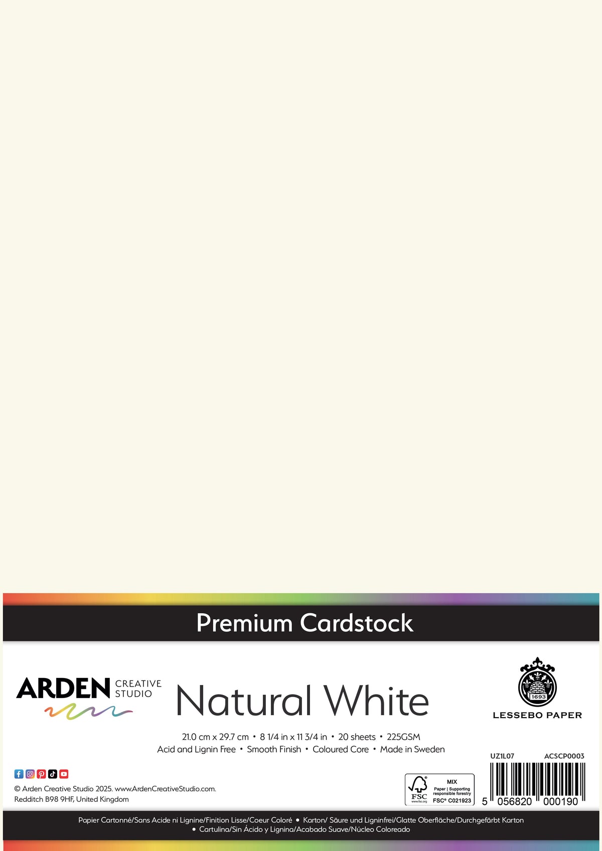 Arden Creative Studio - Premium Cardstock A4 - Natural White