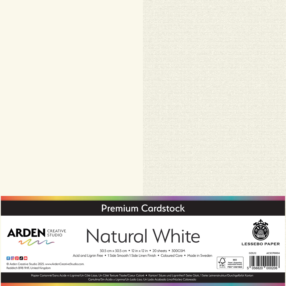 Arden Creative Studio - Premium Cardstock 12x12 - Natural White