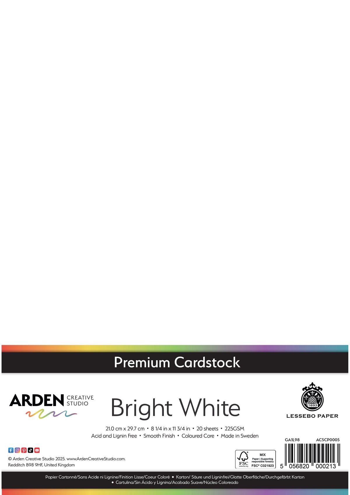 Arden Creative Studio - Premium Cardstock A4 - Bright White