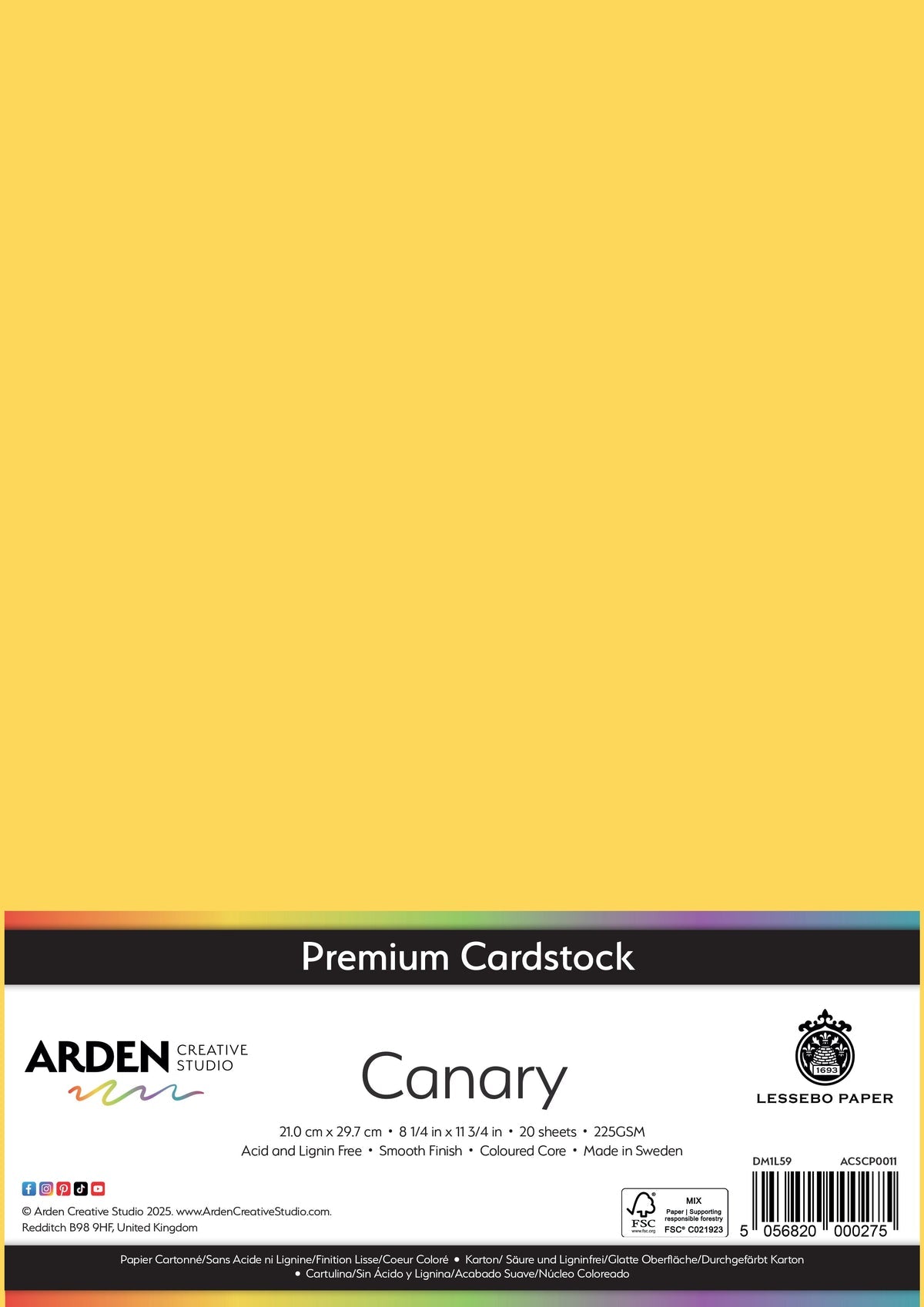 Arden Creative Studio - Premium Cardstock A4 - Canary