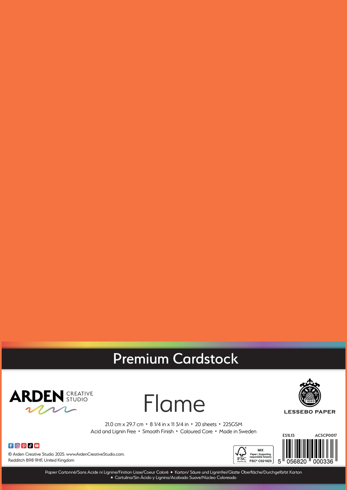 Arden Creative Studio - Premium Cardstock A4 - Flame